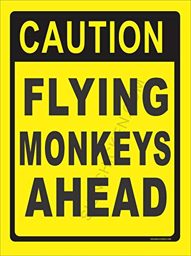 Licpact Blechschild mit Aufschrift "Caution Flying Monkeys", Wanddekoration, 30,5 x 20,3 cm Licpact Blechschild mit Aufschrift "Caution Flying Monkeys", Wanddekoration, 30,5 x 20,3 cm von Licpact