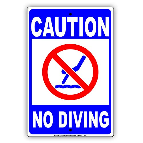 Licpact Blechschild mit Aufschrift "Caution No Diving Allowed Safety Policy Rules", 30,5 x 20,3 cm Licpact Blechschild mit Aufschrift "Caution No Diving Allowed Safety Policy Rules", 30,5 x 20,3 cm von Licpact