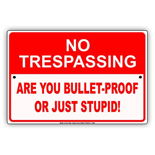 Licpact Blechschild mit Aufschrift "No Trespassing are You", kugelsicher, 30,5 x 20,3 cm von Licpact