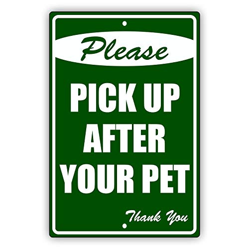 Licpact Blechschild mit Aufschrift "Please Pick Up After Your Pet No Dog Pooping", 30,5 x 20,3 cm von Licpact