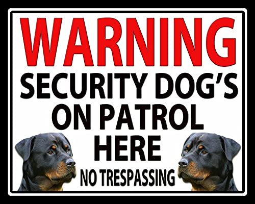 Licpact Blechschild mit Aufschrift "Security Dogs On Patrol No Trespassing", 30,5 x 20,3 cm Licpact Blechschild mit Aufschrift "Security Dogs On Patrol No Trespassing", 30,5 x 20,3 cm von Licpact