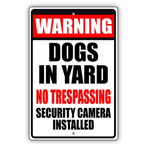 Licpact Blechschild mit Aufschrift "Warning Dogs in Yard No Trespassing", 30,5 x 20,3 cm von Licpact