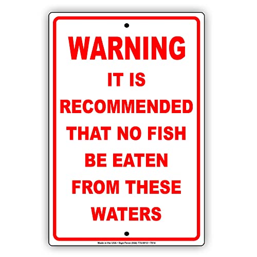 Licpact Blechschild mit Aufschrift "Warning No Fish Be Eaten from These Waters Notice Caution", 30,5 x 20,3 cm Licpact Blechschild mit Aufschrift "Warning No Fish Be Eaten from These Waters Notice Caution", 30,5 x 20,3 cm von Licpact