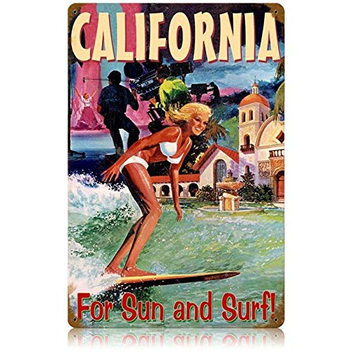 Licpact California Travel Sun Surf Pin Up Pinup Girl Blechschild 30,5 x 20,3 cm Licpact California Travel Sun Surf Pin Up Pinup Girl Blechschild 30,5 x 20,3 cm von Licpact