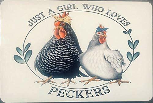 Licpact Lustiges Blechschild mit Aufschrift "Just A Girl Who Loves Peckers", Hühnerstall, Wanddekoration, 30,5 x 20,3 cm Licpact Lustiges Blechschild mit Aufschrift "Just A Girl Who Loves Peckers", Hühnerstall, Wanddekoration, 30,5 x 20,3 cm von Licpact