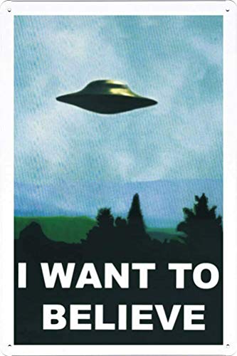 Licpact Metall-Blechschild "I Want to Believe", Heimdekoration, 30,5 x 20,3 cm von Licpact