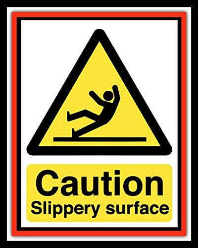 Licpact Metallschild mit Aufschrift "Caution Slippery Surface Slippy Wet Floor", Blechschild, 30,5 x 20,3 cm Licpact Metallschild mit Aufschrift "Caution Slippery Surface Slippy Wet Floor", Blechschild, 30,5 x 20,3 cm von Licpact