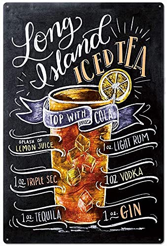 Licpact Metallschild mit Aufschrift "Cocktail Recipe Iced Tee" in englischer Sprache, 30,5 x 20,3 cm, Schwarz Licpact Metallschild mit Aufschrift "Cocktail Recipe Iced Tee" in englischer Sprache, 30,5 x 20,3 cm, Schwarz von Licpact