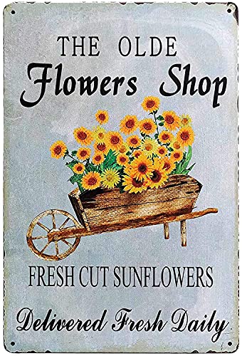 Licpact The Olde Flower Shop Blechschild mit Sonnenblumen-Motiv, 30,5 x 20,3 cm Licpact The Olde Flower Shop Blechschild mit Sonnenblumen-Motiv, 30,5 x 20,3 cm von Licpact