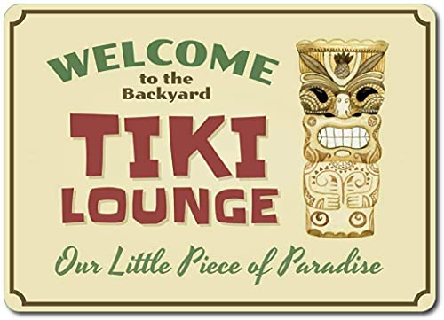 Licpact Welcome Tiki Bar Schild Tiki Lounge Decor Tiki Man Blechschild 30,5 x 20,3 cm von Licpact