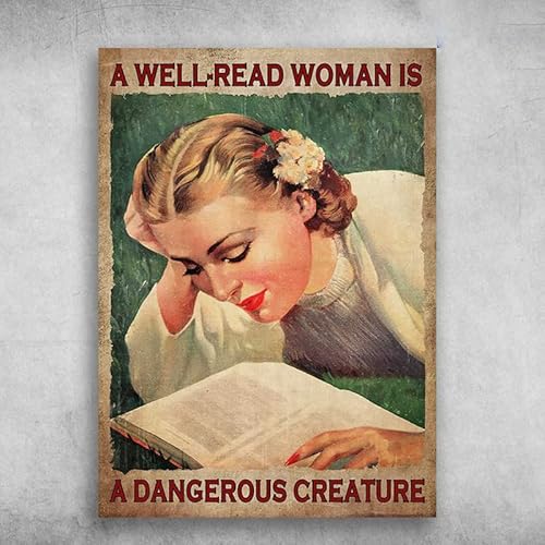 Lustiges Metall-Blechschild "Girl Loves Book" A Well Read Woman Is A Dangerous Creature Metall Aluminium Blechschild Bier Retro Vintage Dekor Metallblech Wandaufkleber 20,3 x 30,5 cm Lustiges Metall-Blechschild "Girl Loves Book" A Well Read Woman Is A Dangerous Creature Metall Aluminium Blechschild Bier Retro Vintage Dekor Metallblech Wandaufkleber 20,3 x 30,5 cm von Licpact