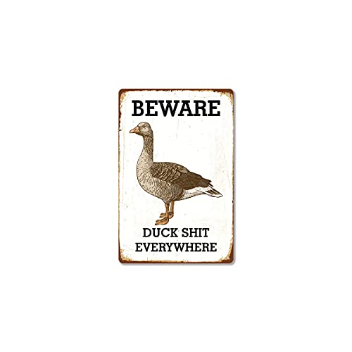 Lustiges Metall-Blechschild mit Aufschrift "Duck Beware Duck Shit Everywhere", für Geschäfte, Bauernhof, Ranch, Café, Garage, Heimdekoration, Retro-Vintage-Poster, 20.3 x 30.5 cm Lustiges Metall-Blechschild mit Aufschrift "Duck Beware Duck Shit Everywhere", für Geschäfte, Bauernhof, Ranch, Café, Garage, Heimdekoration, Retro-Vintage-Poster, 20.3 x 30.5 cm von Licpact