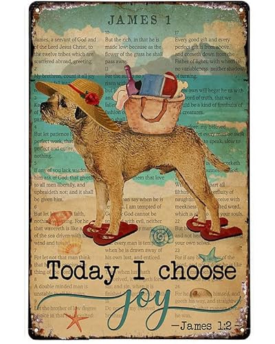Strandschild Metallschild Bibel Strand Leben Freude Border Terrier Blechschild Metallschild Poster Bar Bistro Coffee Shop Wanddekoration Retro Metallplatte 30,5 x 20,3 cm von Licpact