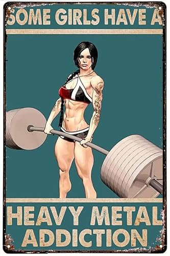 Weightlifting Girl Gym Poster Some Girls Have A Heavy Metal Addiction Motivational Sign for Gym Workout Sign for Home Gym Fitness Sign Workout Room Decor Inspirational Posters Gym Wall Art 20,3 x 30,5 cm von Licpact