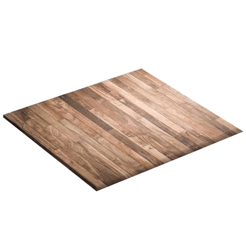 Braune Holzkorn -Tischdecke, wasserdichte Polyester -Abdeckung mit elastischer Kante für 40 x 40 Zoll Tisch (Stil 2) von Licsaliwe