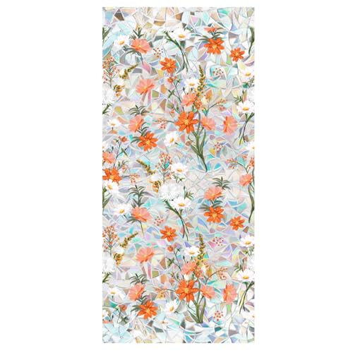 Buntglasfenster Film, UV -Widerstandsblumen -Privatsphäre für Küche, Badezimmer/ 17x39in von Licsaliwe