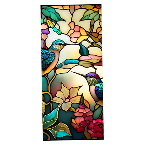 Fenster Datenschutzfilm, Blumenvogel gefärbtes Glas statischer Klingelfilm für Zuhause, Tür, Hitzeblockung/ 17x39 Zoll Fenster Datenschutzfilm, Blumenvogel gefärbtes Glas statischer Klingelfilm für Zuhause, Tür, Hitzeblockung/ 17x39 Zoll von Licsaliwe