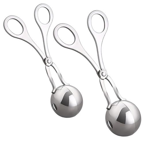 Fleischbällchen-Maker-Werkzeug, 2pcs Keine Stick-Fleischballer-Zange mit Abflussloch, keine Stick-Fleischbällchenschaufel für Eiscreme, Kartoffelpüree, Garnelenkugeln usw. Fleischbällchen-Maker-Werkzeug, 2pcs Keine Stick-Fleischballer-Zange mit Abflussloch, keine Stick-Fleischbällchenschaufel für Eiscreme, Kartoffelpüree, Garnelenkugeln usw. von Licsaliwe