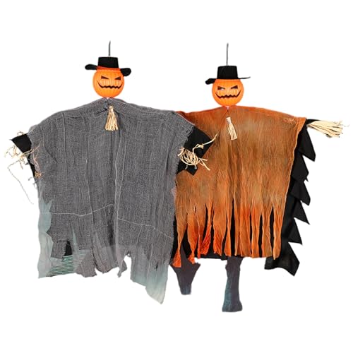Hängende Kürbiskhost -Dekor, 2pcs Halloween Dekorationen mit Top -Hut für Garten, Terrasse, Garten, Halloween -Thema/18x20 Zoll von Licsaliwe