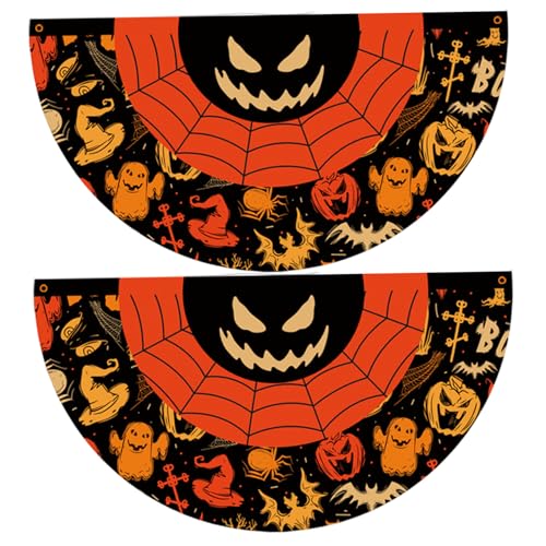 Halloween Bunting, 2pcs gruselige Fledermausspinnen -Netzmuster -Flaggen für Veranda, Garten, Hof, Urlaubsfeier, Orange Black/ 3x1.5ft von Licsaliwe