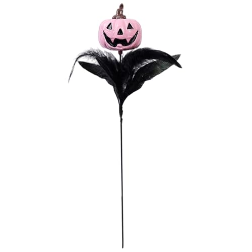 Halloween künstliche Schwarze Blumen Picks, Faux Pampas Gras mit schwarzen Federn, 18, 1 Zoll gruselig Blumenarrangement für Vasen Blumenarrangement DIY Halloween Mittelstücke Dekor (b) von Licsaliwe