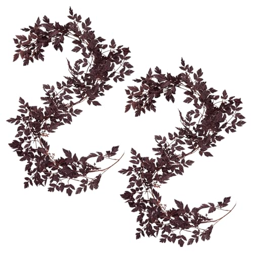 Herbstblätter Girlande, 2pcs realistische Cimicifuga -Stängel für Mantel, Tisch, Halloween, Dekor/6ft von Licsaliwe