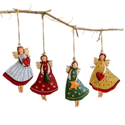 Iron Engel Weihnachten Ornamente Vintage Hanging, 4pcs Gemütliches Dekor für Home Tree Flur Patio/4.7x2.8 Iron Engel Weihnachten Ornamente Vintage Hanging, 4pcs Gemütliches Dekor für Home Tree Flur Patio/4.7x2.8 von Licsaliwe