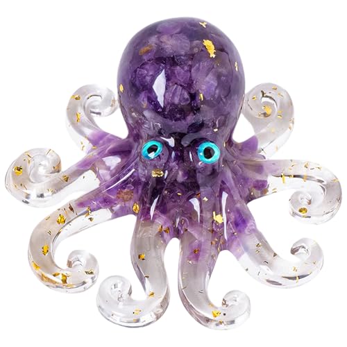 Kristall -Oktopus -Figur, dekorative Schreibtischverzierung für Home Office Car Armaturenbrettgeschenk/4, 1 Zoll (lila) von Licsaliwe