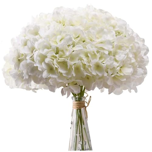 Künstliche Hortensie Blumen, 10pcs weiße Seidenstiele für Heimfeier -Garten Vase Arrangement Dekor Künstliche Hortensie Blumen, 10pcs weiße Seidenstiele für Heimfeier -Garten Vase Arrangement Dekor von Licsaliwe