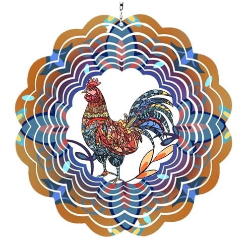Licsaliwe 3D -Hahnwindspinner, Metallgartendekor, 360 掳 Rotary Outdoor Hanging Ornament für Garten, Baum/12x12 Licsaliwe 3D -Hahnwindspinner, Metallgartendekor, 360 掳 Rotary Outdoor Hanging Ornament für Garten, Baum/12x12 von Licsaliwe
