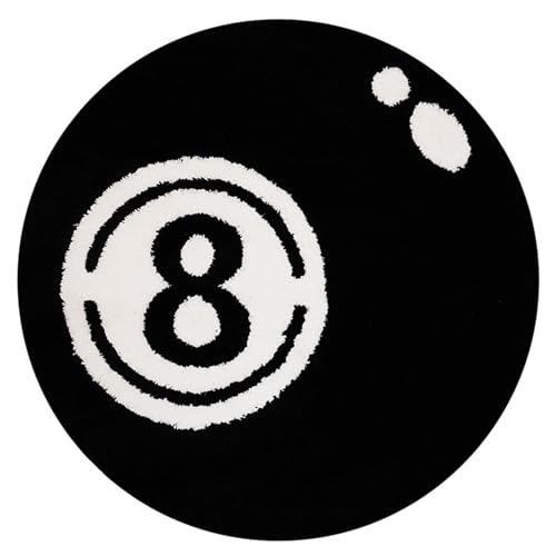 Licsaliwe 8 Ballteppich 24 Zoll rund, Polyester Cooler Teppich mit Nicht rutschem Hintergrund für Wohnzimmer, Spielzimmer, Schlafzimmer von Licsaliwe