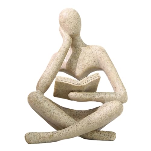 Licsaliwe Denkerstatue -Harz -Skulptur, Lesende Figur für Wohnzimmer Büro Büro Couchtischregal von Licsaliwe
