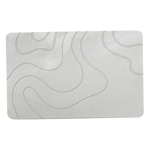 Licsaliwe Diatomit-Badmatte, Ultra-Absorben-Schnelltrockner-Duschteppich, Grau/ 16x24 von Licsaliwe