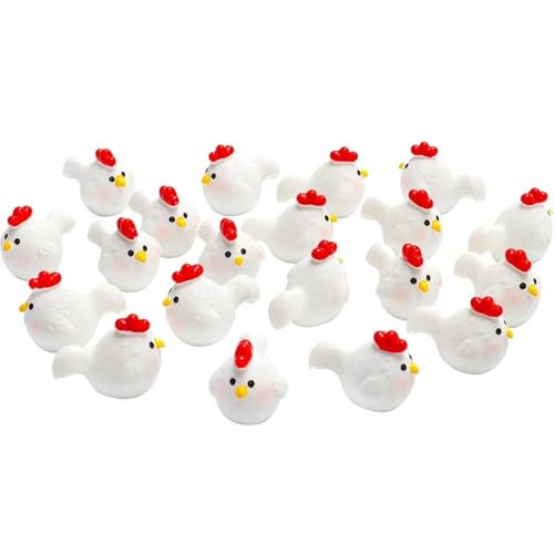 Licsaliwe Harz Mini -Hühnchen -Figuren, 20pcs weiß niedliche winzige Tiermodelle für Home Office Desk Car Dekoration Licsaliwe Harz Mini -Hühnchen -Figuren, 20pcs weiß niedliche winzige Tiermodelle für Home Office Desk Car Dekoration von Licsaliwe