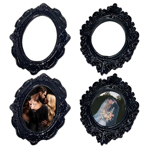 Licsaliwe Harz ovales Fotorahmen, 4pcs geprägte Vintage Dekorative Rahmen für DIY -Handwerkshaus -Wandtischtischdekoration Licsaliwe Harz ovales Fotorahmen, 4pcs geprägte Vintage Dekorative Rahmen für DIY -Handwerkshaus -Wandtischtischdekoration von Licsaliwe
