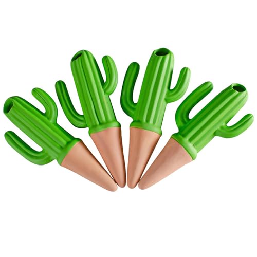 Licsaliwe Kaktus -Wasser -Spikes, 4pcs 60 ml Terrakotta Pflanzenwasserer für Innenpflanzen im Freien im Freien von Licsaliwe