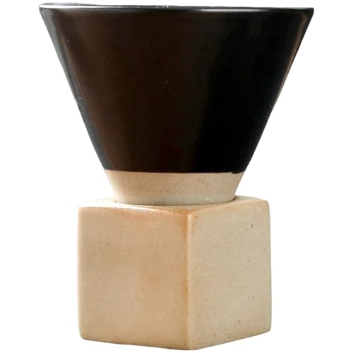 Licsaliwe Keramikkaffeetasse 200 ml, dreieckige Kegelform -Töpfertecher mit Basis für Kaffee, Tee, Latte Licsaliwe Keramikkaffeetasse 200 ml, dreieckige Kegelform -Töpfertecher mit Basis für Kaffee, Tee, Latte von Licsaliwe