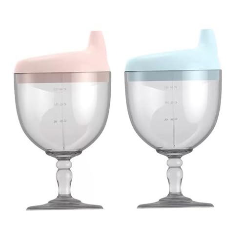 Licsaliwe Kleinkind Sippy Cups 2 PCs, Babygussbecher Weinglas Plastikgetränk Becher für Kleinkinder von Licsaliwe