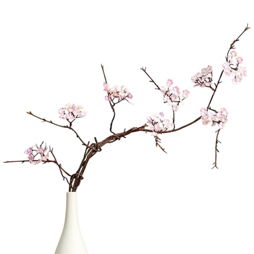 Licsaliwe Künstliche Kirschblütenzweige 2PCs, realistische Seidenblumen mit Langen Stielen für Wohnkultur (Stil 2) von Licsaliwe
