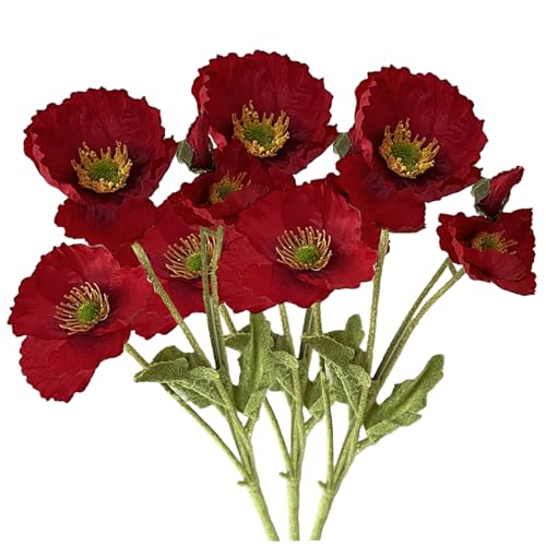 Licsaliwe Künstliche Mohnblumen, 3pcs echte Berührung Seidenblumen, Lange Stiel rote Mohn für Hochzeits Heimküchendekoration Licsaliwe Künstliche Mohnblumen, 3pcs echte Berührung Seidenblumen, Lange Stiel rote Mohn für Hochzeits Heimküchendekoration von Licsaliwe