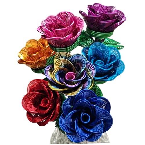Licsaliwe Metallrose mit langem Stiel, 7pcs 7 Farbe Künstliche lebensee Rosen, Aluminiumdrahtblumen für Hochzeit Valentinstag Wohndekoration Licsaliwe Metallrose mit langem Stiel, 7pcs 7 Farbe Künstliche lebensee Rosen, Aluminiumdrahtblumen für Hochzeit Valentinstag Wohndekoration von Licsaliwe