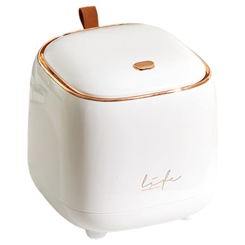 Licsaliwe Mini-Mülleimer, rostsicherer Pop-up-Deckelschreiber für Büro, Badezimmer, Schlafzimmer, Mehrzweck/ 6x6x6 Zoll von Licsaliwe
