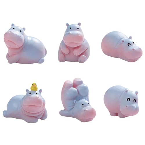 Licsaliwe Niedliche Flusspferd Figuren 6pcs, Cartoon Tierdekor für Mikrolandschaft, Heimkautäarien Dekorative Glücksschmuck Licsaliwe Niedliche Flusspferd Figuren 6pcs, Cartoon Tierdekor für Mikrolandschaft, Heimkautäarien Dekorative Glücksschmuck von Licsaliwe