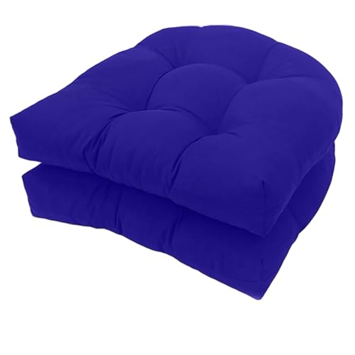 Licsaliwe Outdoor -Stuhlkissen 2PCS 19x19, wasserdichte Polyester -Sitzpolster mit Füllung für Terrasse (blau) von Licsaliwe