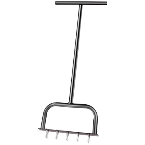 Licsaliwe Rasenflugzeugwerkzeug, Kohlenstoffstahl mit T-Handle und 10 abnehmbare Spikes, Gartenwartung/13x33 von Licsaliwe