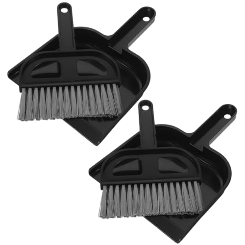 Licsaliwe Raumsparende Besenset, 2pcs Mini-Besen und Dustpan mit Hangloch für Schreibtisch, Auto, Haustier von Licsaliwe