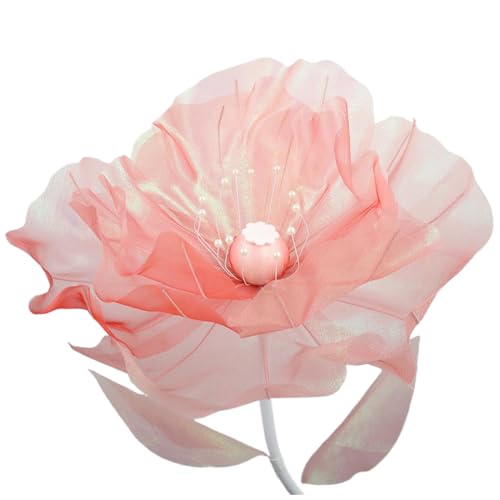 Licsaliwe Riesiger Organza Blumenkopf 20, künstliche Perlenperlenblumendekor für Hochzeit & Foto -Requisite (Stil 1) von Licsaliwe