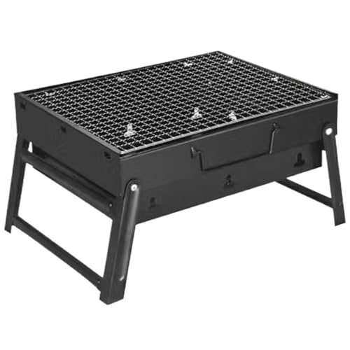 Licsaliwe Tragbarer Holzkohlegrill, Faltbarer Grill mit Rost & Handle, für 1-3 Person Outdoor/13.8x10.6x7.9 von Licsaliwe