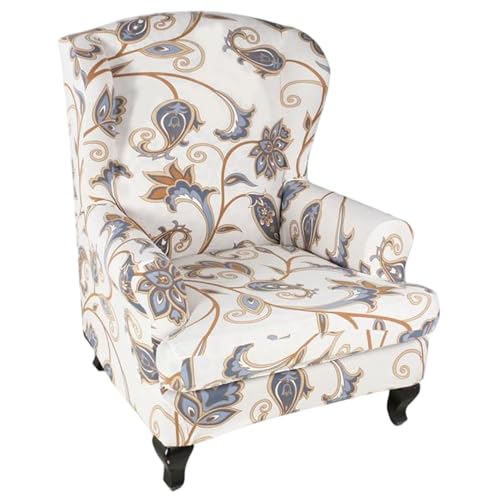 Licsaliwe Wingback Stuhl Deckung elastischer, rutschiger Waschbezug für Wohnzimmer, Schlafzimmer Sessel, dehnbar von Licsaliwe
