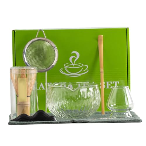 Matcha Whisk Set, 7pcs Bambus Whisk, Glasschale, Schaufel, Sifter, Teezeremonie -Kit für Matcha -Herstellung Matcha Whisk Set, 7pcs Bambus Whisk, Glasschale, Schaufel, Sifter, Teezeremonie -Kit für Matcha -Herstellung von Licsaliwe